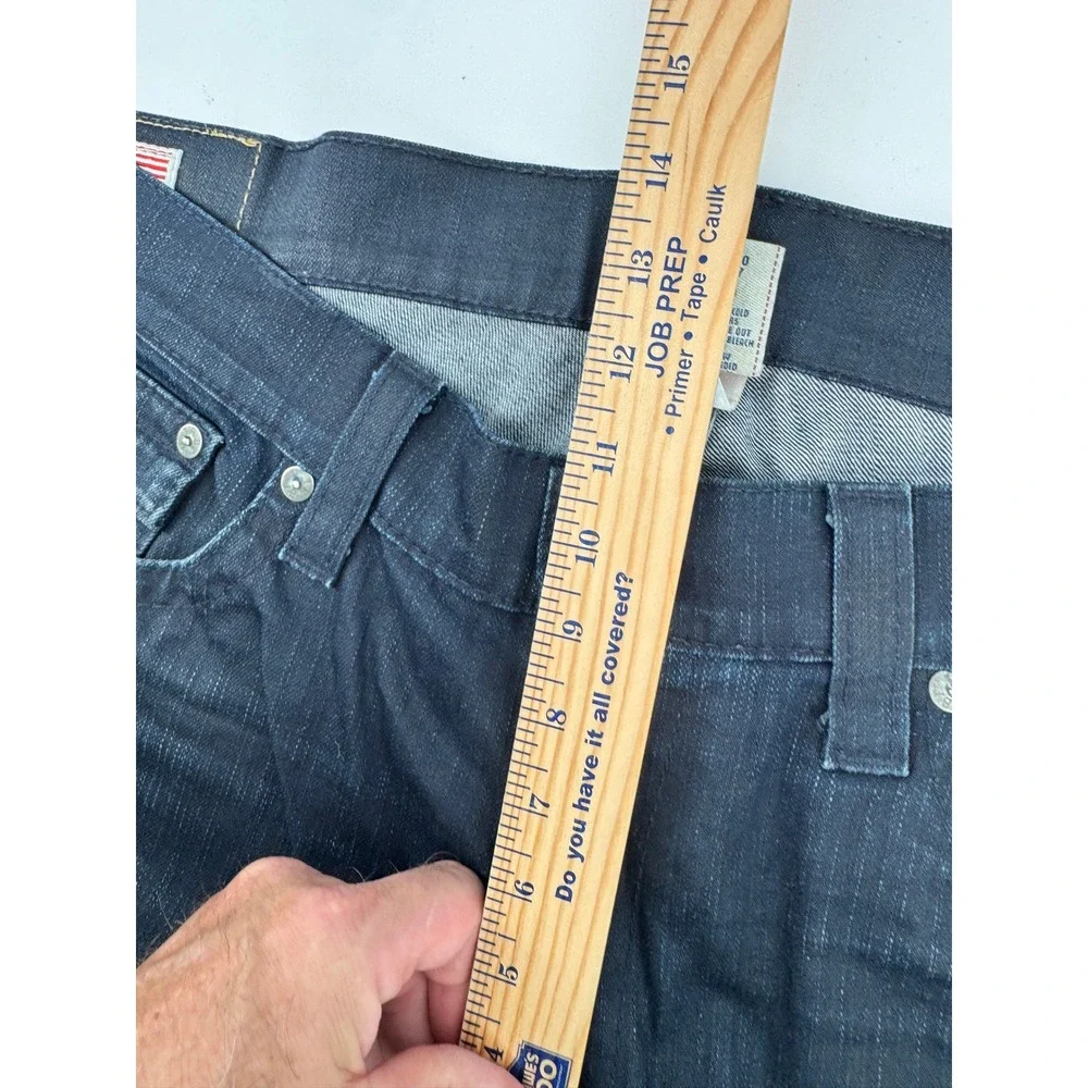 True Religion Jeans Mens 34x32 Blue Denim Flap Pockets Ricky Distressed‎  Hems